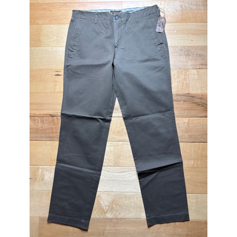 Pronto Uomo Brown Chino Pants Mens 36x33 (Tag 36x34) Flat Front Cotton Trousers